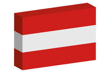 3D Isometric Flag Illustration of the country of  Austria