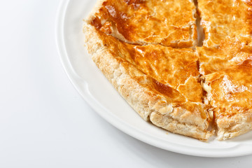 georgian traditional khachapuri on plate on white background. As