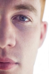 Close up of half face