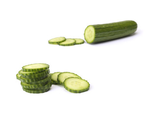 cucumber on white - Stock Image