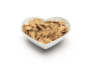 heart shaped healthy cereal - Stock Image