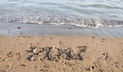 Calendar on sand. Year 2017