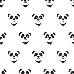 seamless cute panda pattern