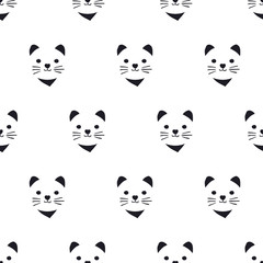 seamless cute kitten pattern