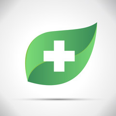 Eco Icon Green Leaf Vector Illustration