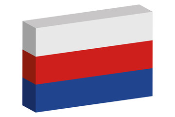 3D Isometric Flag Illustration of the country of  Serbia