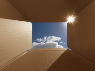 think outside the box conceptual - Stock Image