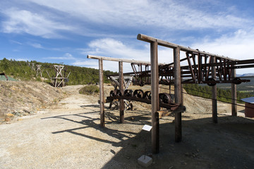 Fototapeta na wymiar Old mining cableway, copper mine, Folldal, Norway