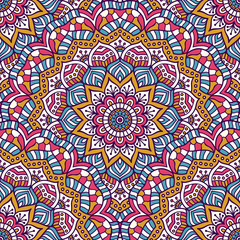 Ethnic floral seamless pattern