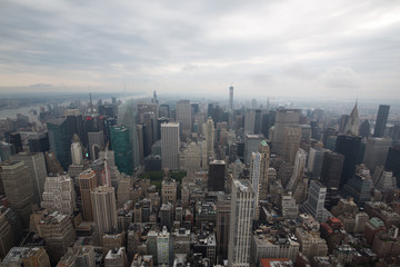 paesaggi dall'alto della città di new york con grattacieli