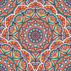 Ethnic floral seamless pattern