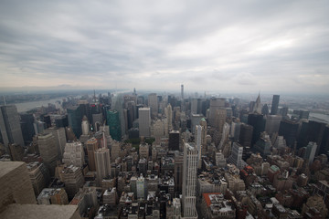 paesaggi dall'alto della città di new york con grattacieli