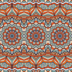 Ethnic floral seamless pattern