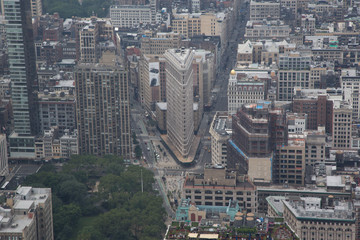 paesaggi dall'alto della città di new york con grattacieli