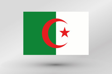 3D Isometric Flag Illustration of the country of  Algeria