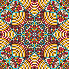 Ethnic floral seamless pattern