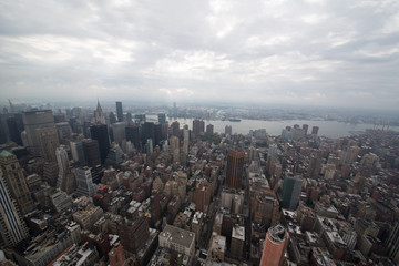paesaggi dall'alto della città di new york con grattacieli