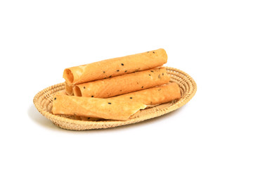 Thai dessert, Tong Muan on white background