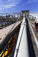 Views of the Brooklyn Bridge.