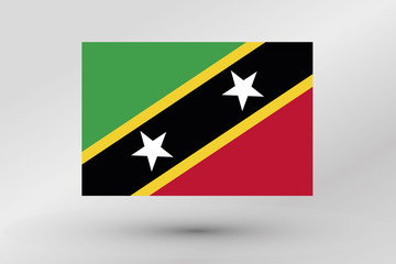 Flag Illustration of the country of  Saint Kitts and Nevis