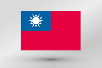 Flag Illustration of the country of  Taiwan