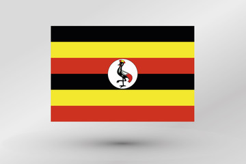 Flag Illustration of the country of  Uganda