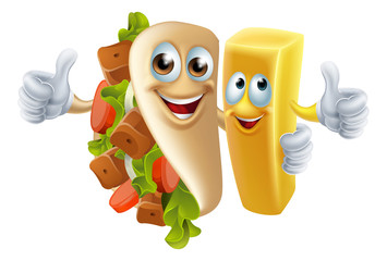 Kebab and Chip Mascots