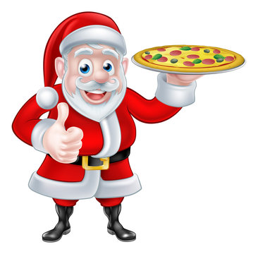 Santa With Pizza