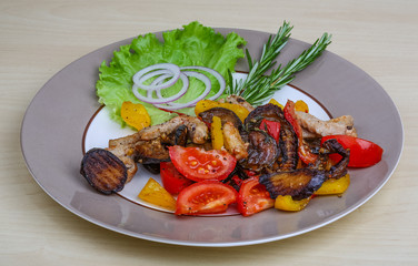 Fried pork with vegetables