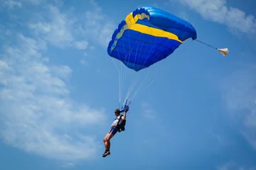 Plaid mouton avec photo Sports aériens Skydiver in the sky