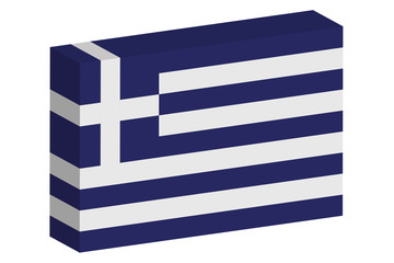 3D Isometric Flag Illustration of the country of  Greece