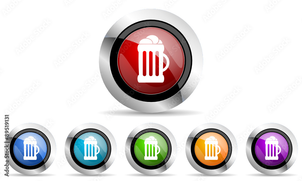 Aufkleber beer vector icons set modern design with shadow on white background