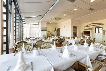Interior of a hotel restaurant 