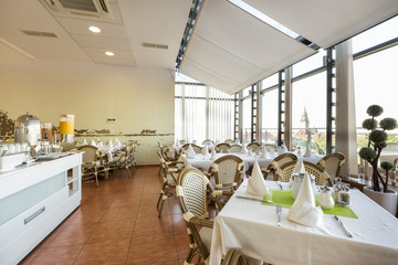 Interior of a hotel restaurant 