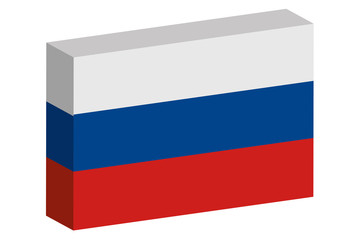 Fototapeta premium 3D Isometric Flag Illustration of the country of Russia