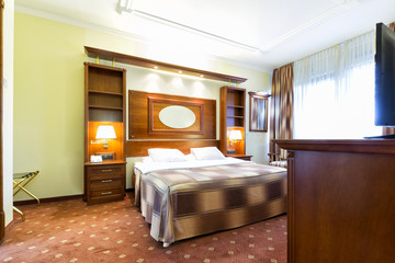 Interior of a hotel bedroom