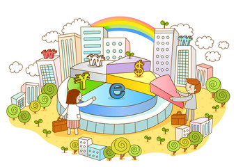 Fototapeta premium Illustration of business