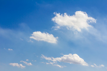 Fluffy clouds floating sky