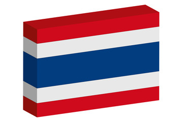 3D Isometric Flag Illustration of the country of  Thailand