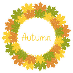 Autumn decorative frame, vector illustration