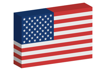Fototapeta premium 3D Isometric Flag Illustration of the country of United States