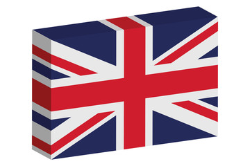 3D Isometric Flag Illustration of the country of  United Kingdom