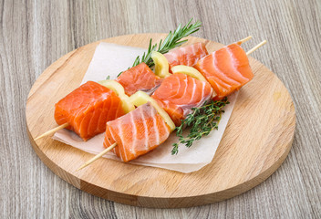 Salmon skewer