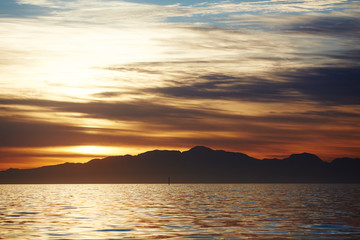 sunset over the sea in South Africa