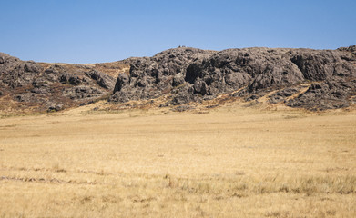 Fototapeta na wymiar Landscape of the rock under the blue sky