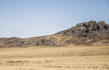 Landscape of the rock under the blue sky
