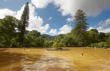 Ferruginous hot water spring in Sao Miguel, Azores. Portugal © h368k742