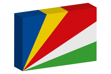 3D Isometric Flag Illustration of the country of  lags_3D-2_Seyc