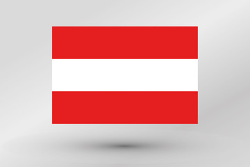 3D Isometric Flag Illustration of the country of  Austria