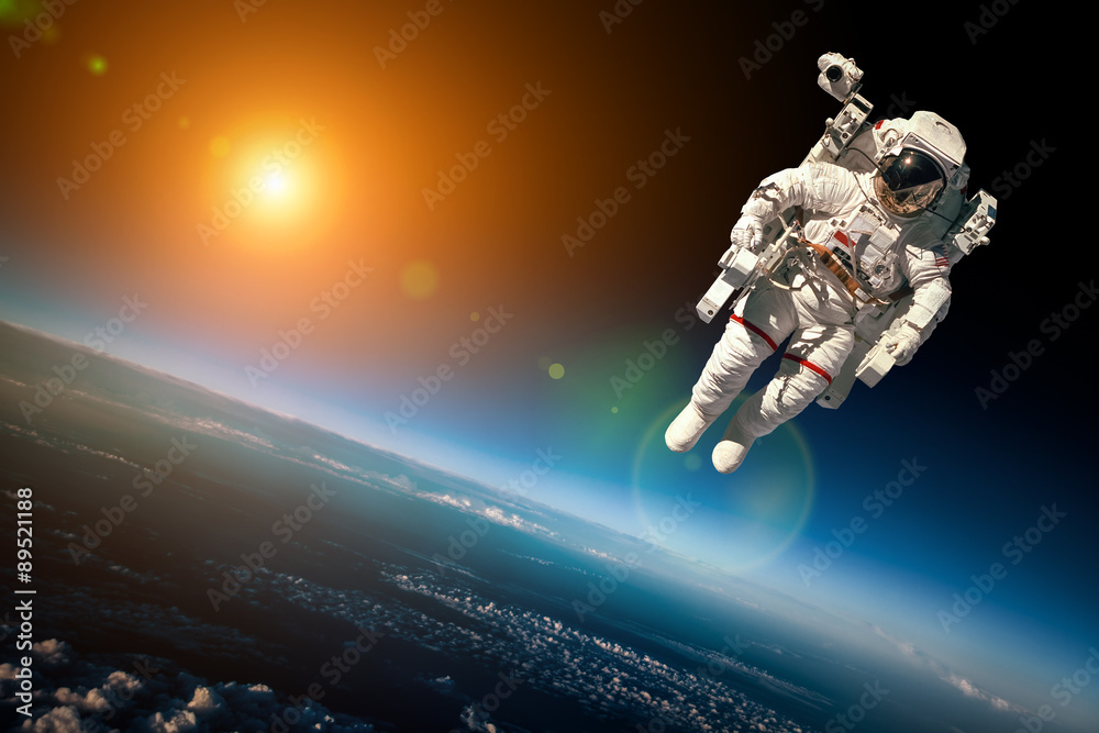 Poster astronaut in outer space